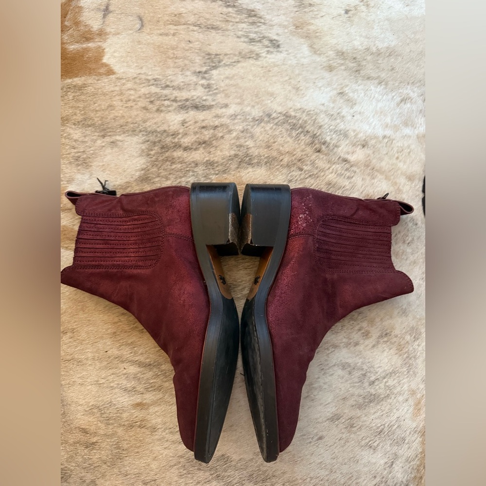 Coach burgundy sparkle boot with dinosaur charms!!